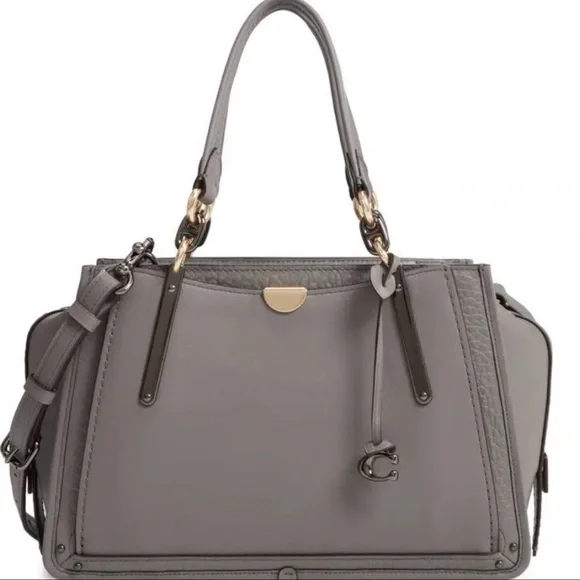 COACH Gray Dreamer Mixed Leather Satchel - Picture 4 of 10